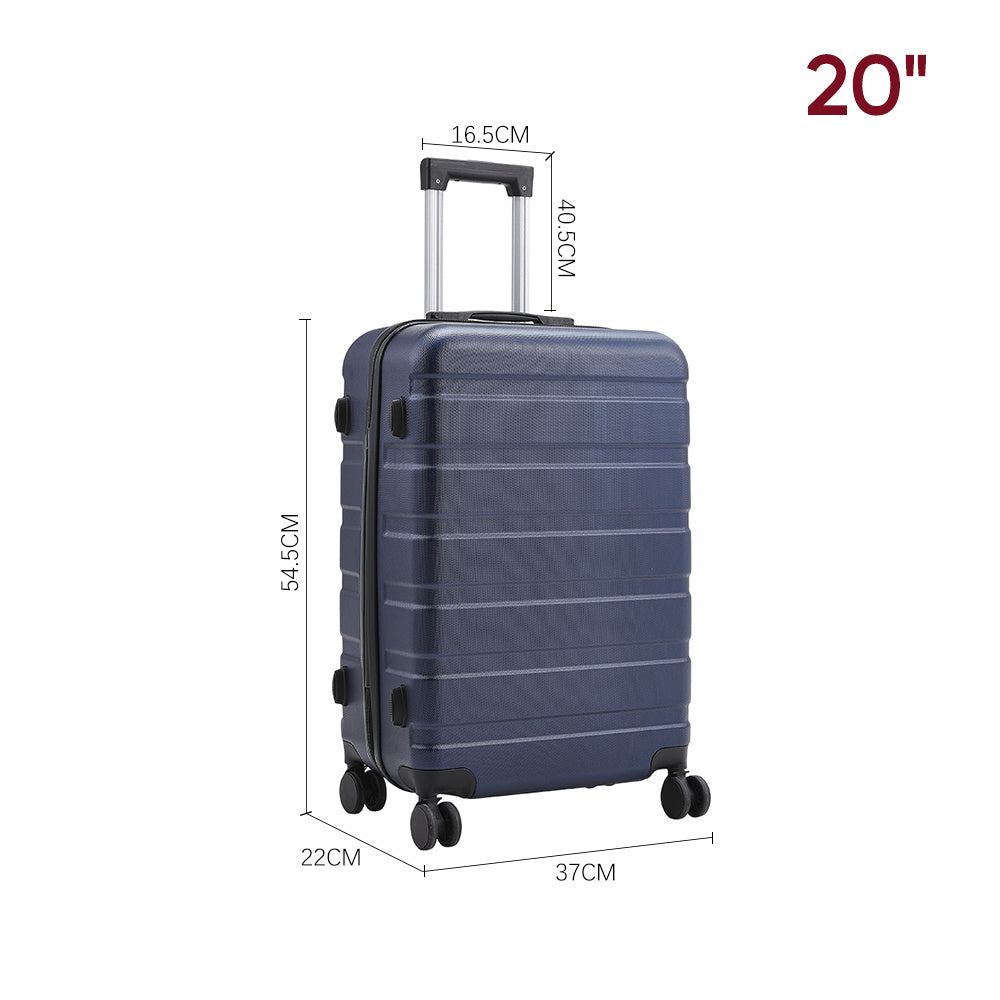 Blue 20 inch Hard Shell Rolling Luggage Trolley Travel Case