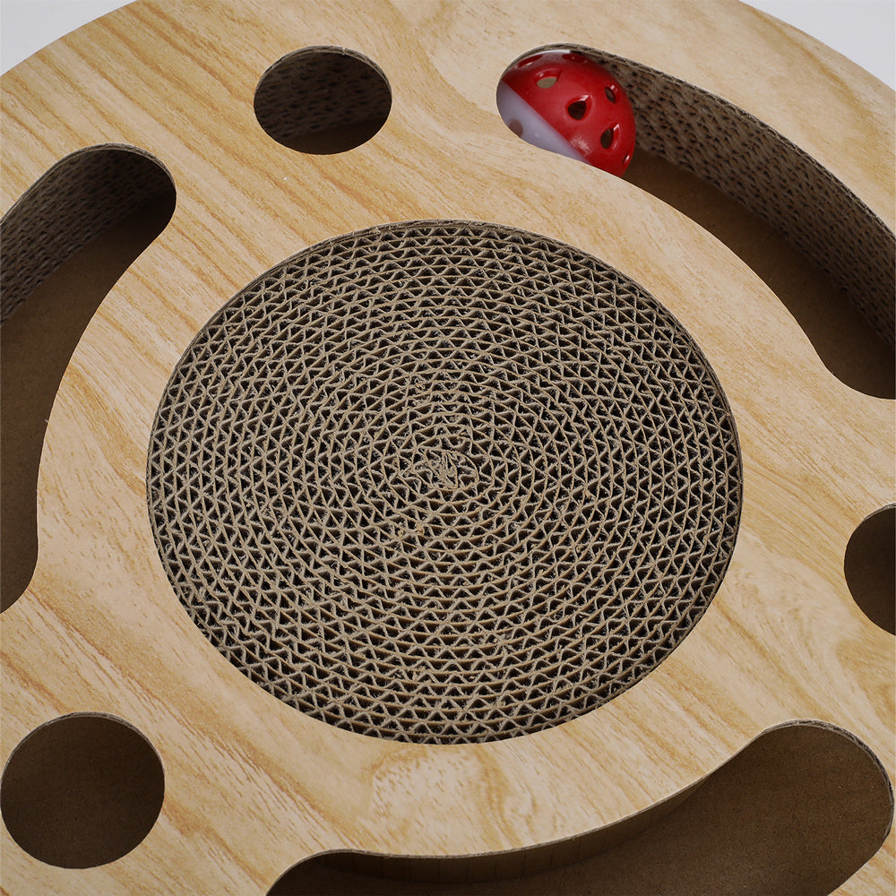 Brown Round Cat Scratching boards with Ball Toy