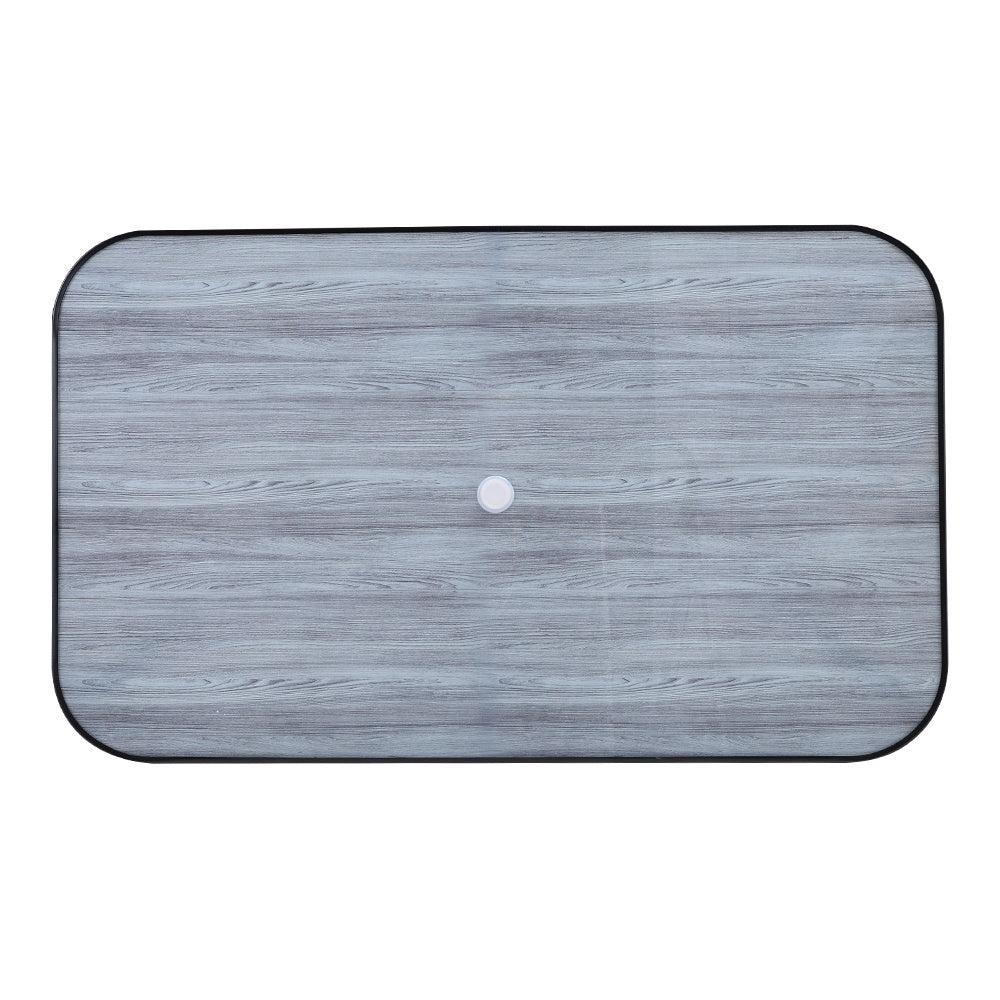 Rectangular 150cm Garden Tempered Glass Wood Grain Coffee Table