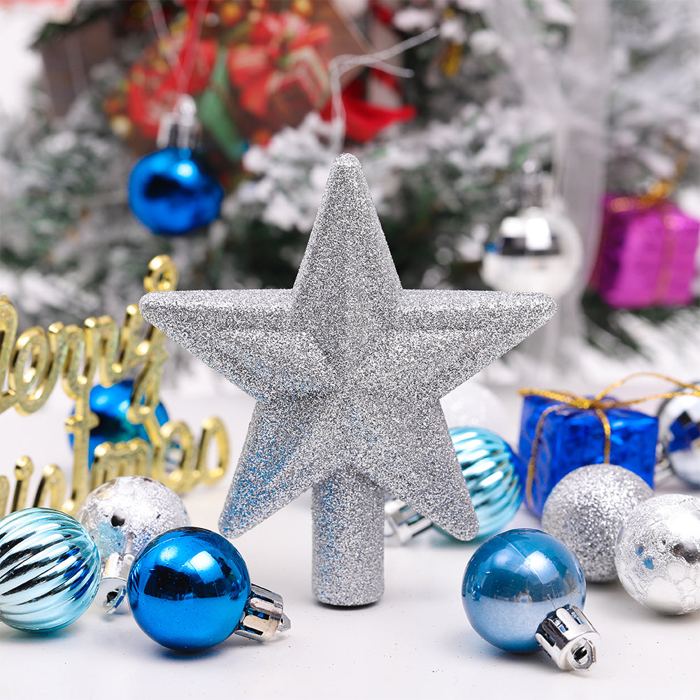 30 Pieces Christmas Tree Ornament Set Xmas Bauble,Silver and Blue