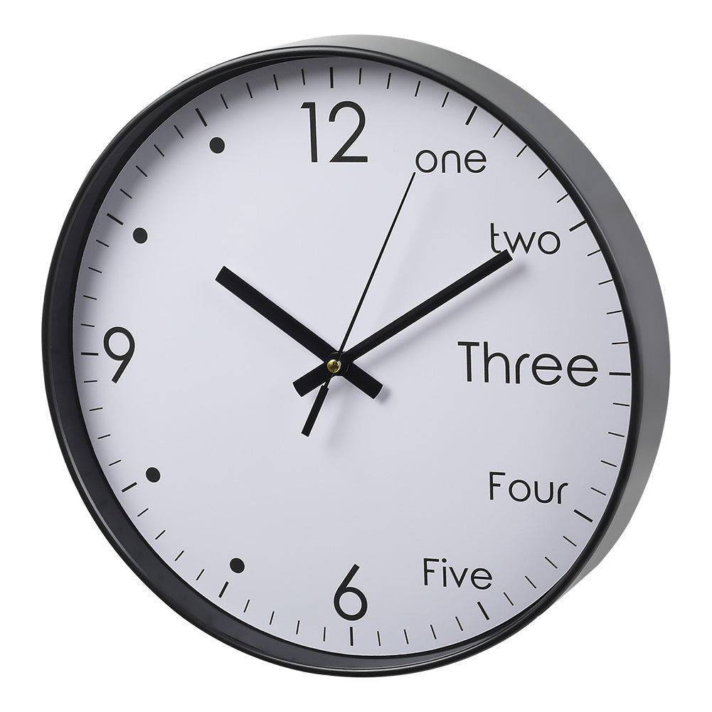 12 Inch Silent Wall Clock with Arabic English Numerals