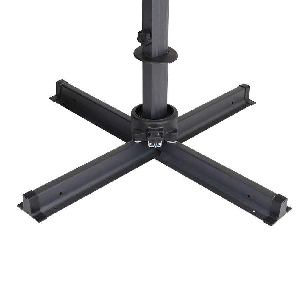 3M Large Garden Roma Tilting Aluminium Cantilever Parasol With Cross Base, Light Grey