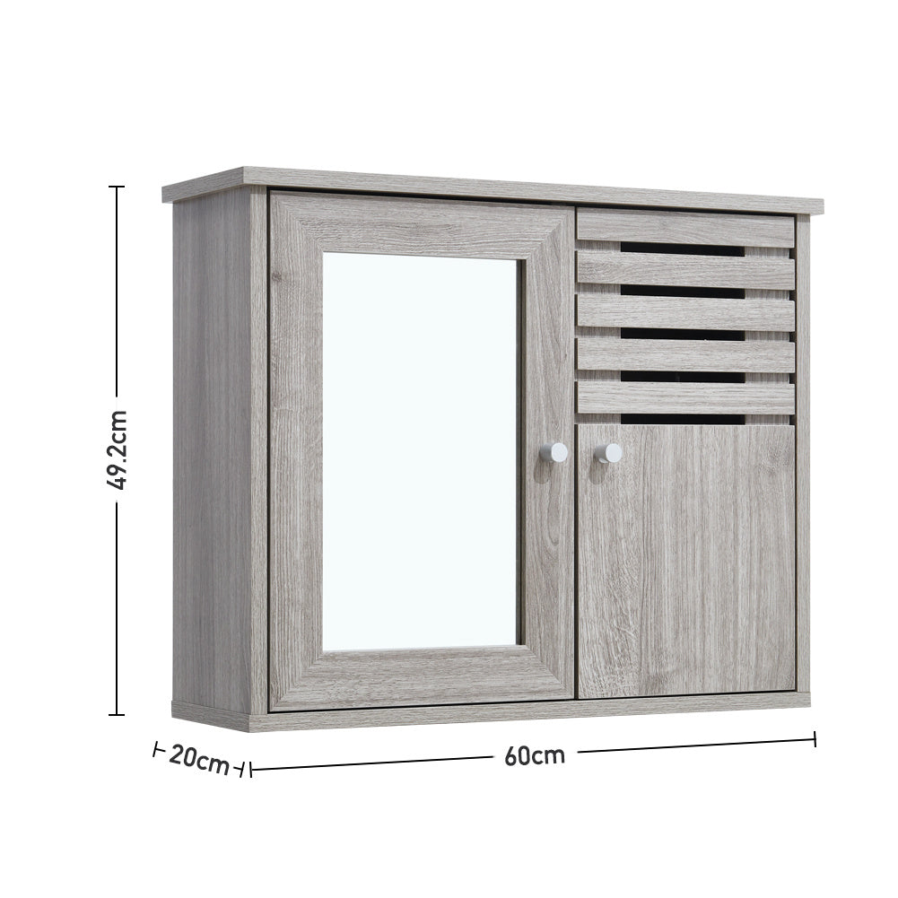 600x492mm Wooden Bathroom Mirror Wall Cabinet