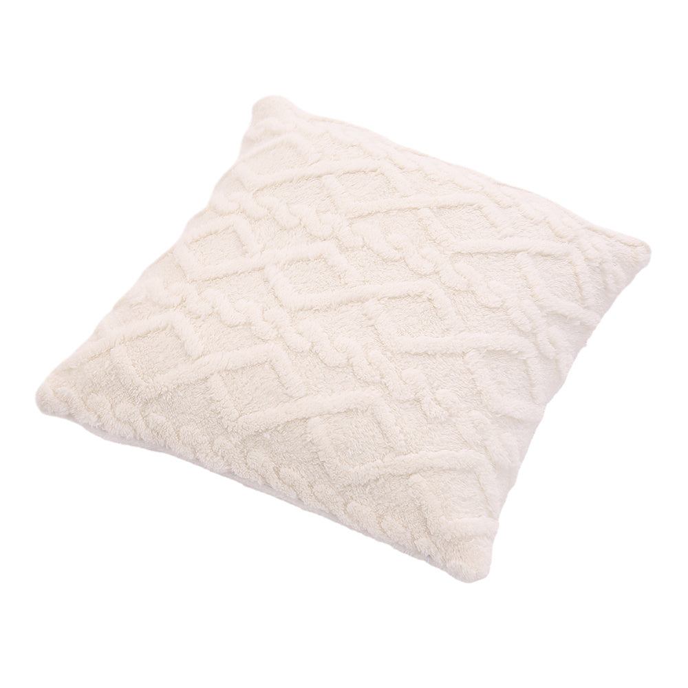 Milk White 45cm Plush Throw Pillow with Pillow Insert
