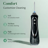 Cordless Water Flosser Oral Irrigator USB Rechargeable IPX7 with 4 Replaceable Jet Tips