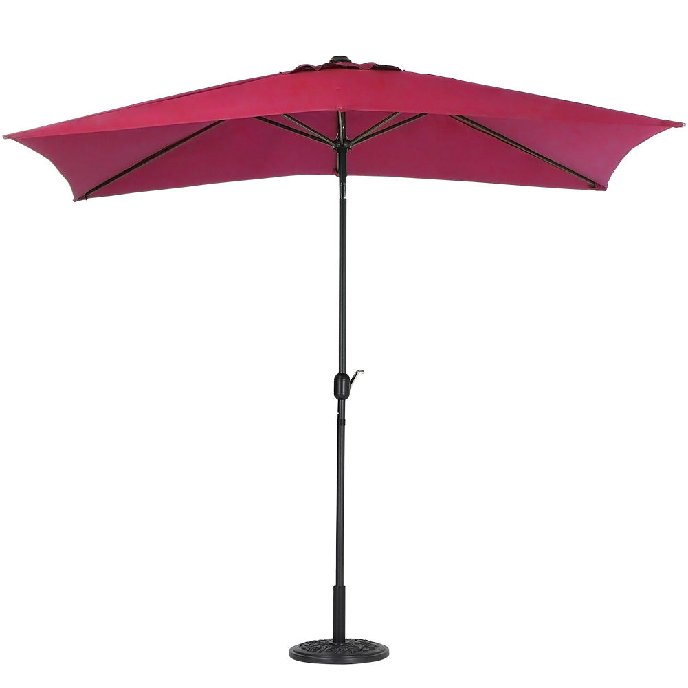 250 cm H Outdoor Waterproof Rectangular Parasol , with Round Base