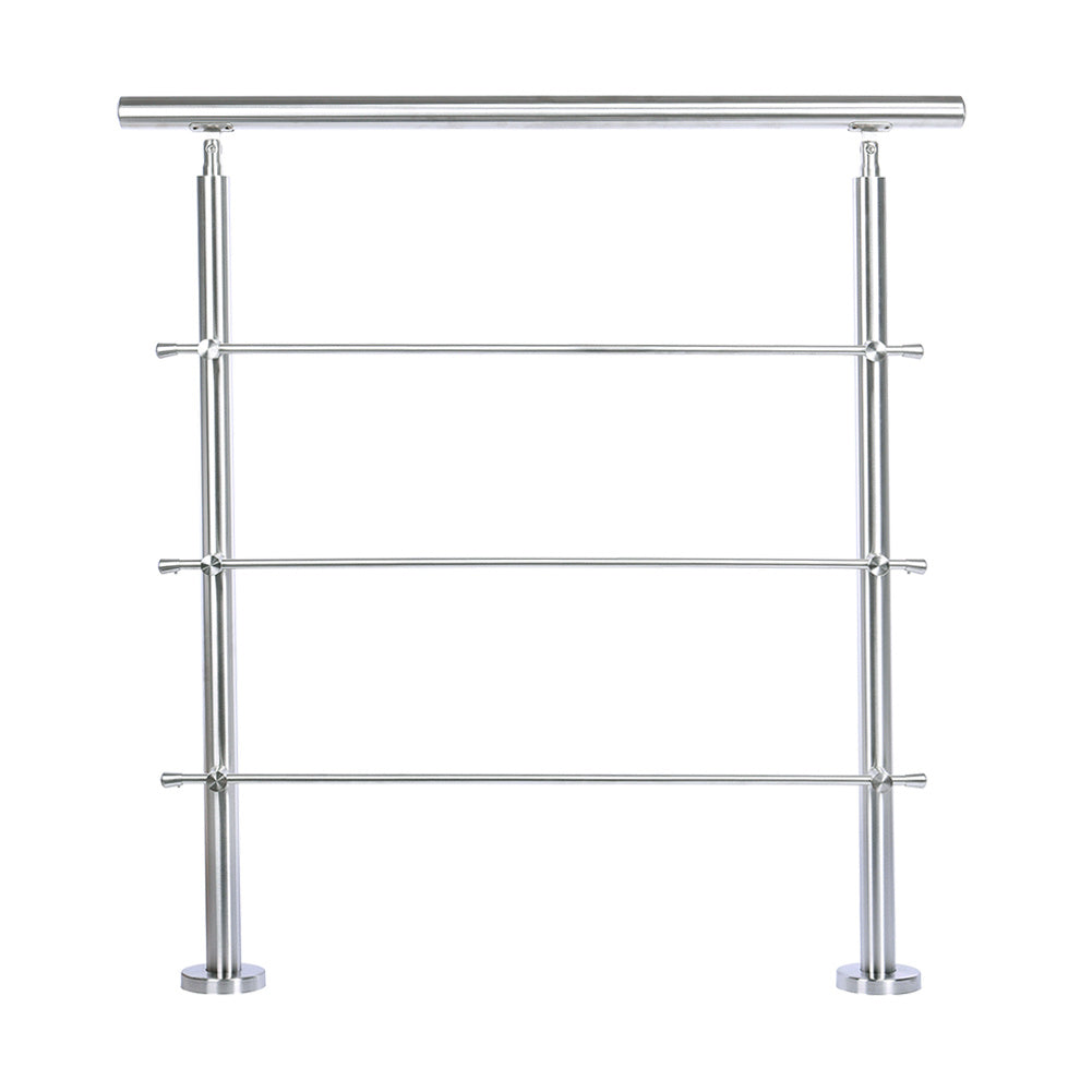 80CM Handrail Stainless Steel Balustrade with 3 Crossbars Stair Rails