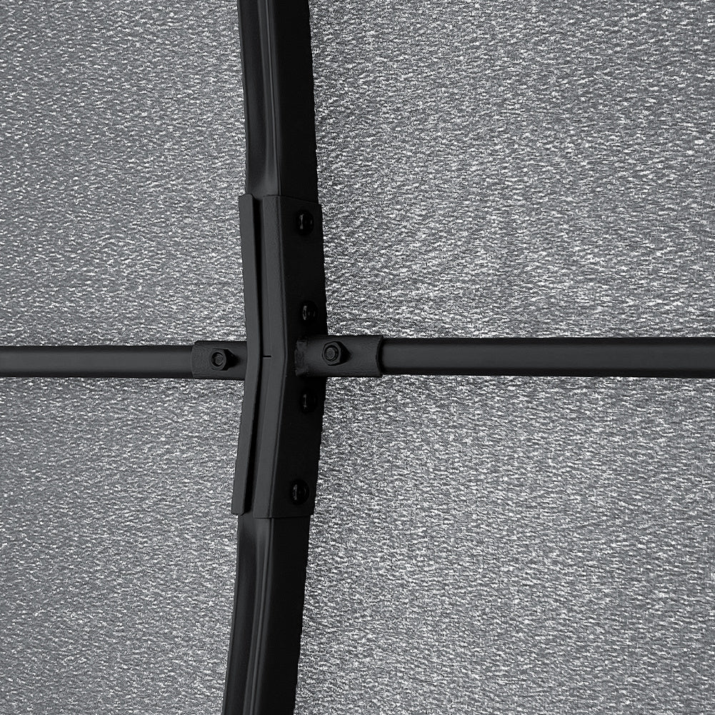 Outdoor Metal Arched Pergola with Shade,3x3x2.6m,Grey