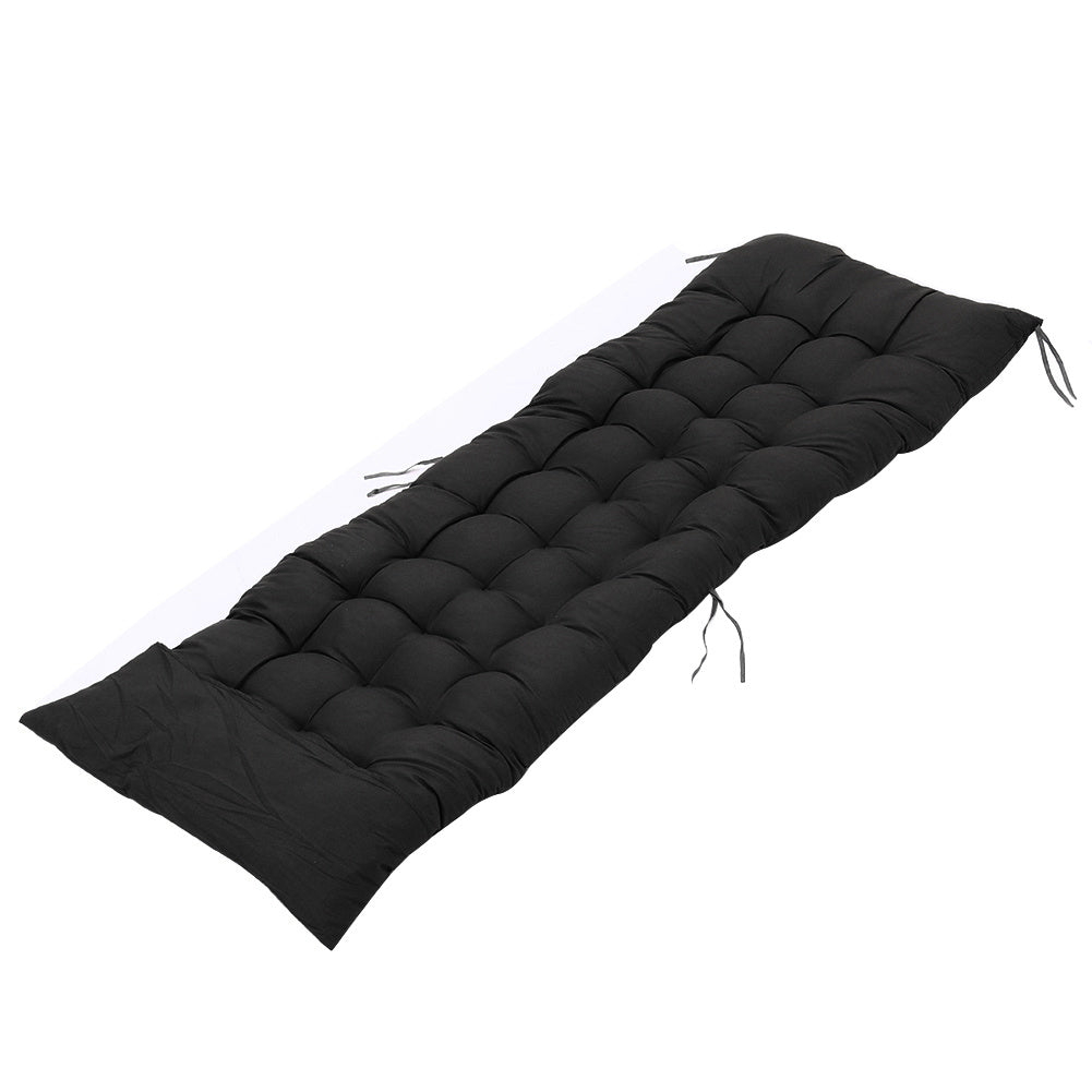 Sun Lounger Cushion Pad Garden In/Outdoor Recliner Chair Seat Pads,Black