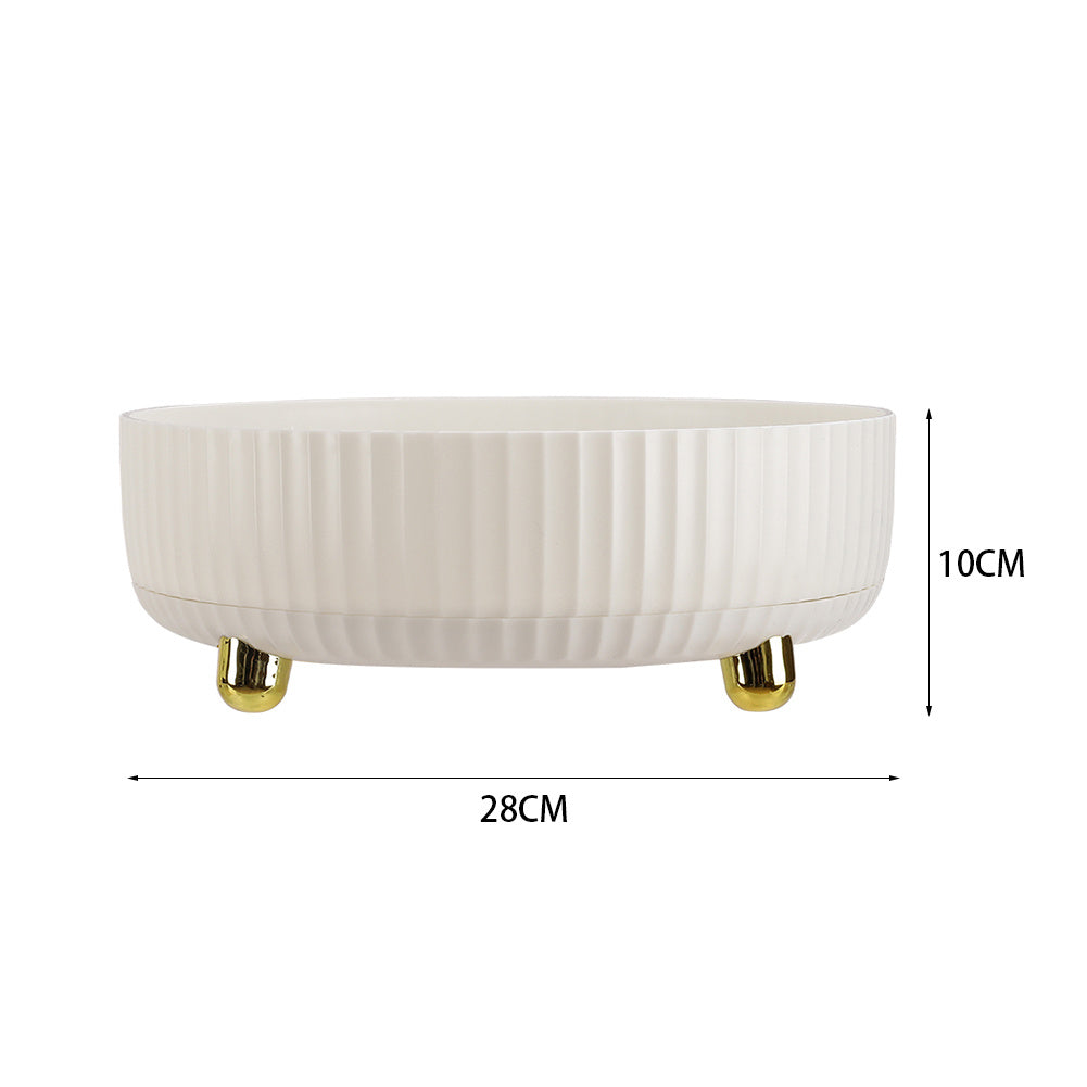 Pearl White Rotating Round Spice Storage Organizer