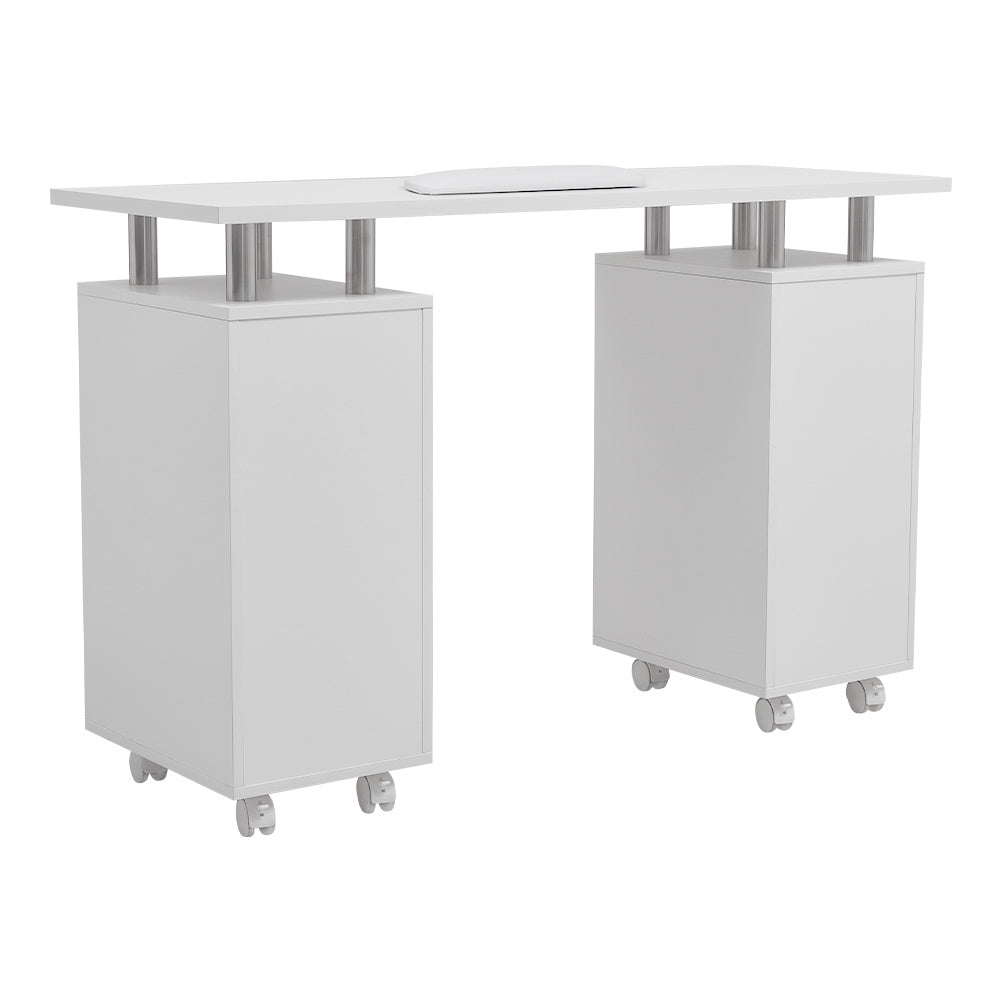 White 8Drawer Manicure Nail Table Salon Beauty Station