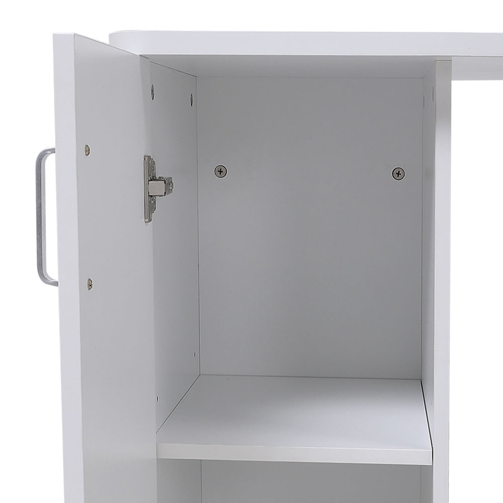 White Manicure Table with Dust Collector and Wrist Cushion