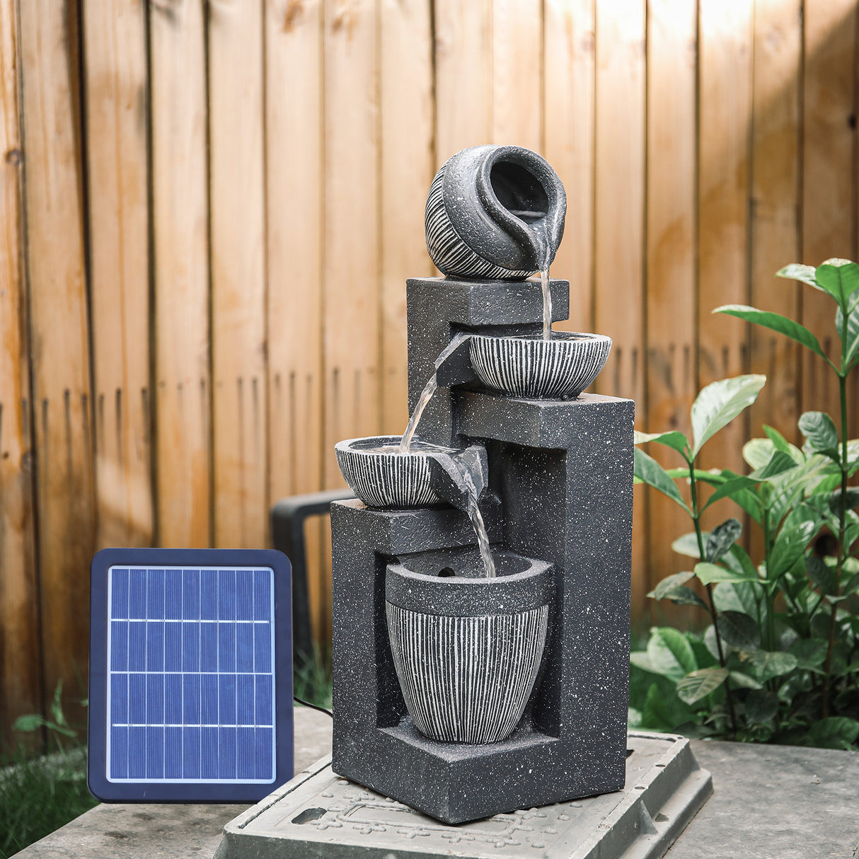 Outdoor Solar Power LED Water Fountain with Pump