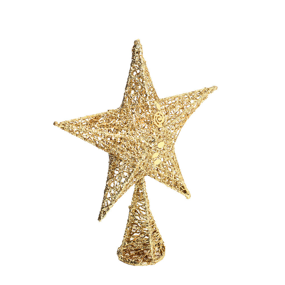 Iron Christmas Tree Topper Star Ornament Home Decor, Gold 20x30CM