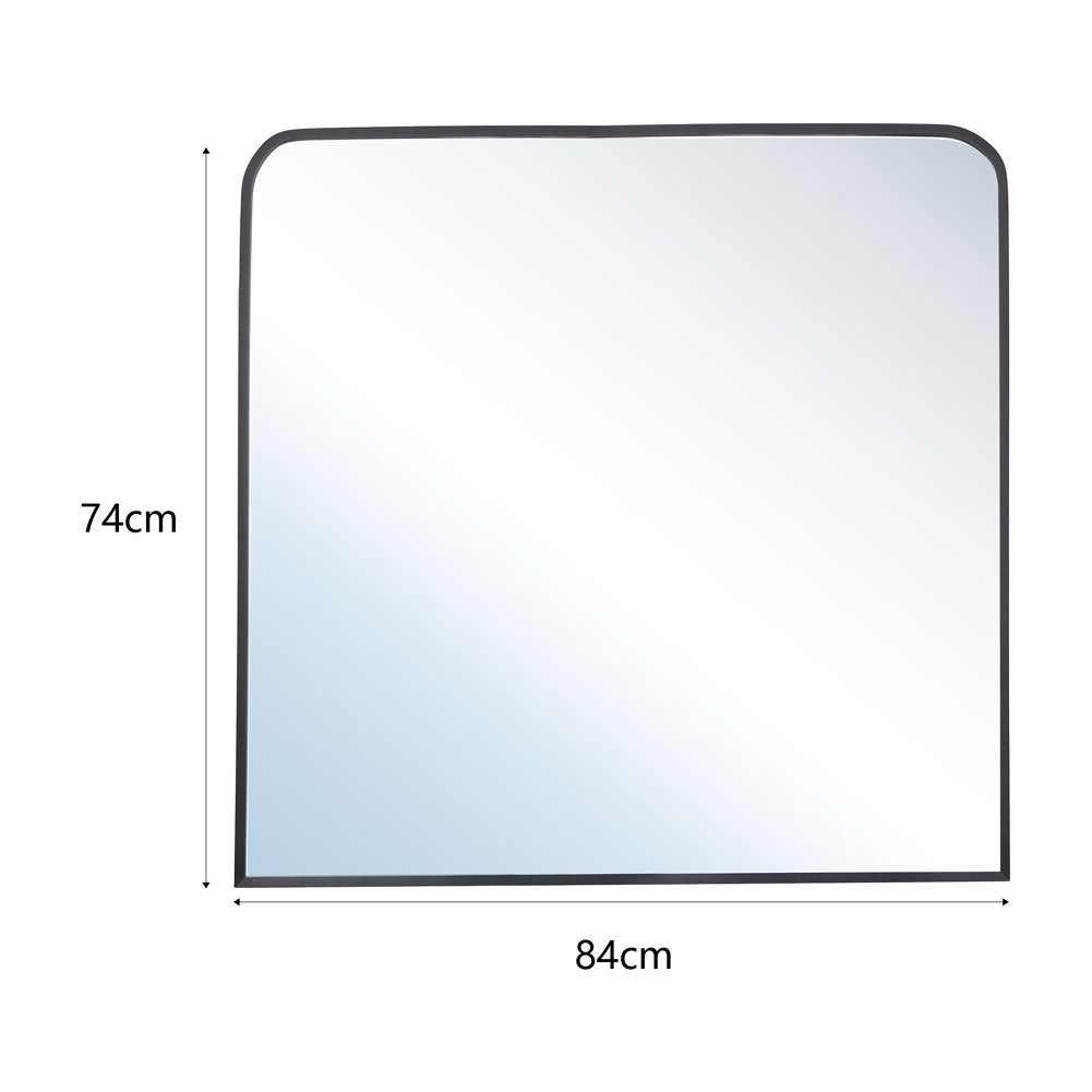 Black 84cm Contemporary Arched Wall Mirror