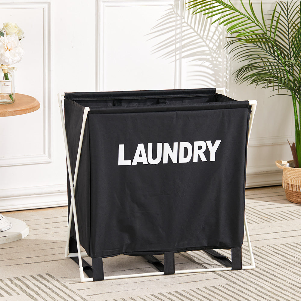 Black Large Foldable Folding Laundry Basket Washing Basket Lightweight
