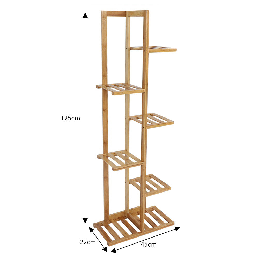 7 Tier Wood Flower Pots Holder Rack, Wood