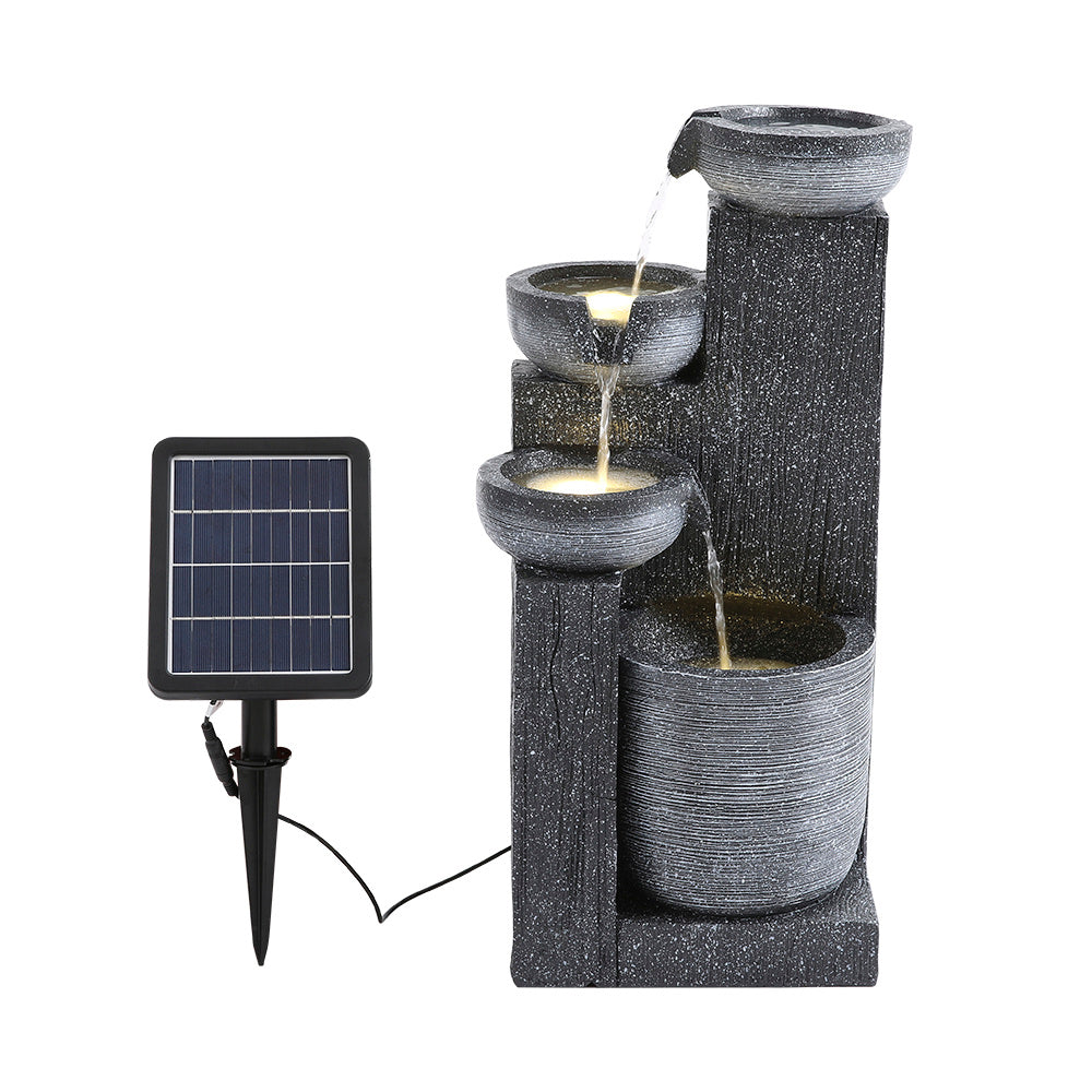 4 Tier Bowl Outdoor Solar Powered Water Fountain Decor