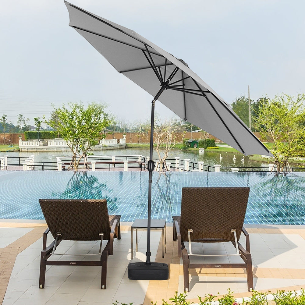 240 cm H 3M Outdoor Large Rotating Patio Parasol , with Plastic Fillable Base