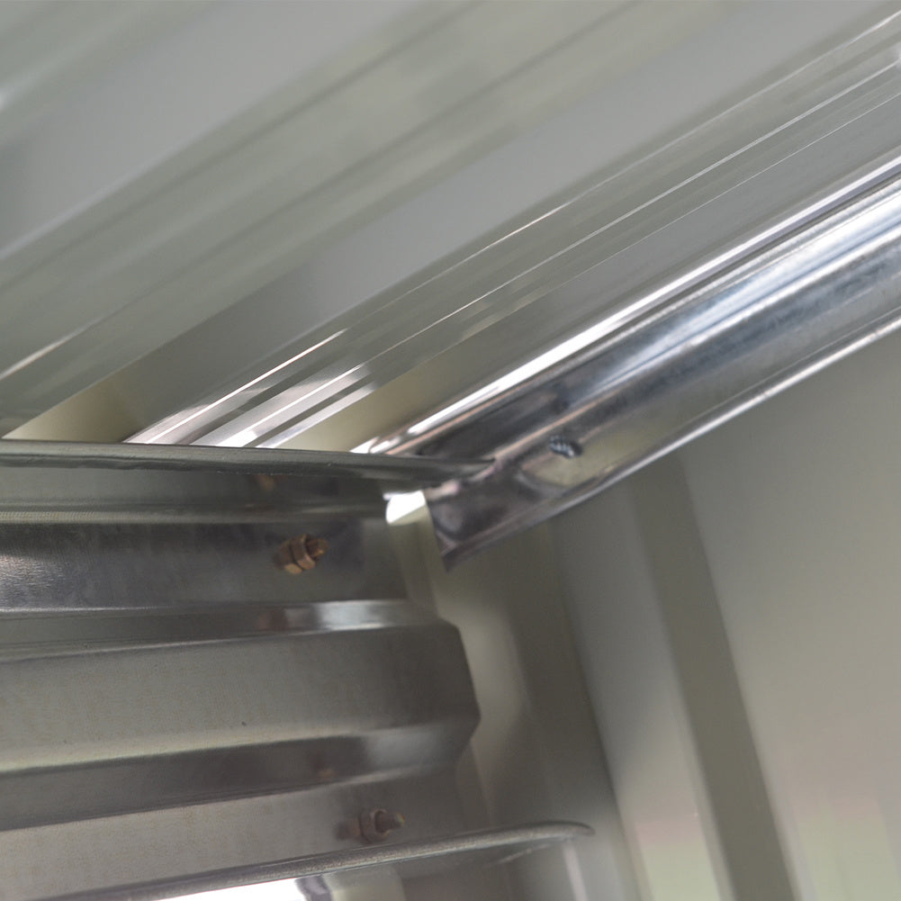 8ft x 6ft Metal Garden Tools Shed With Firewood Log Storage,Dark Grey