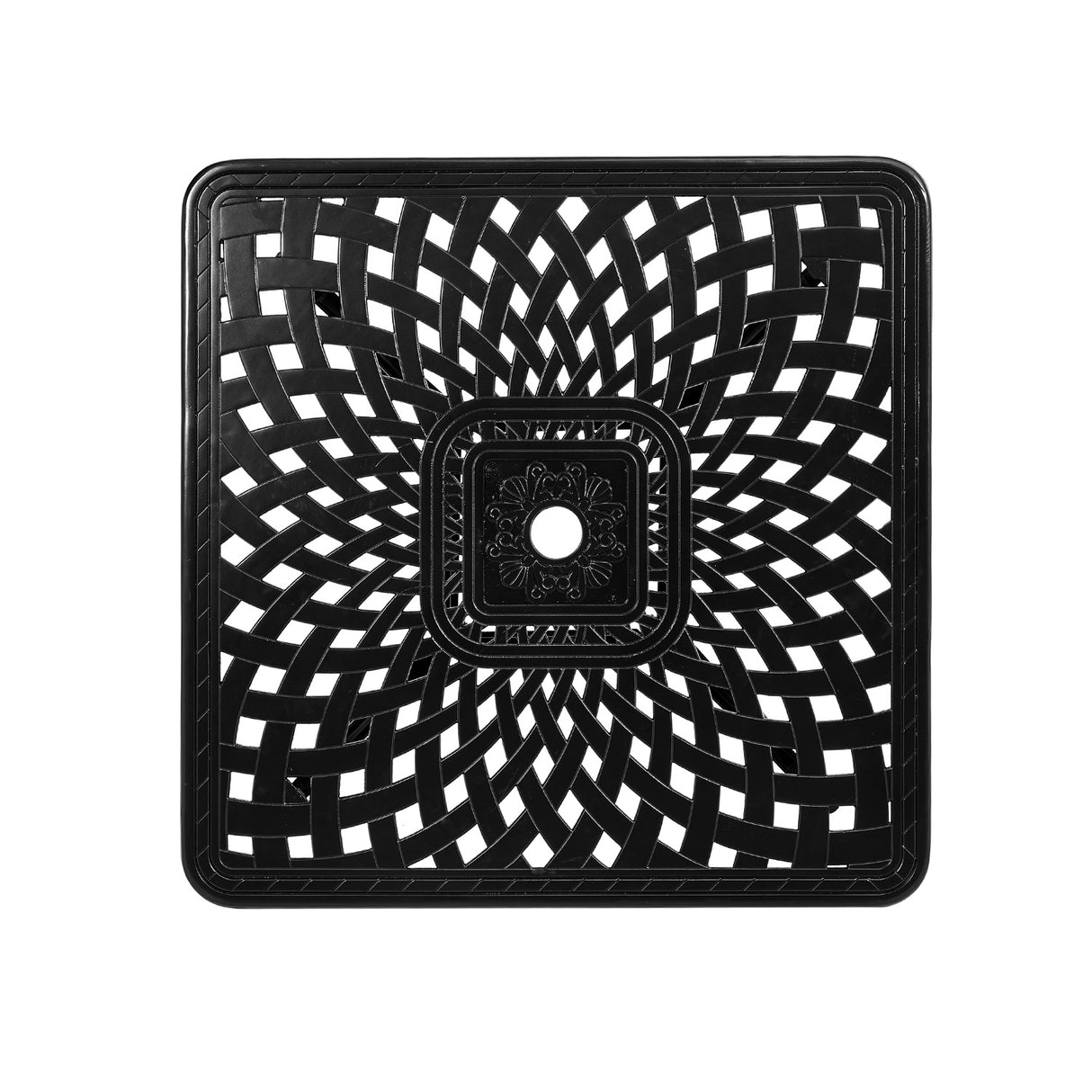 Black Cast Aluminum Square Outdoor Dining Table