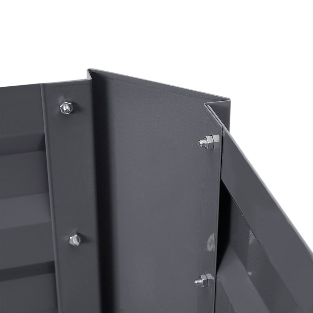 Grey 100cm W Galvanized Steel Raised Garden Bed Planter Box