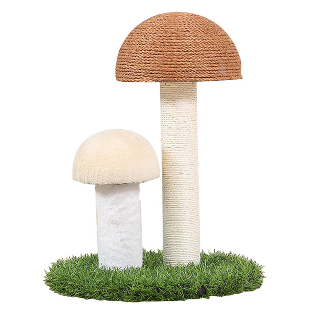 Cat Scratch Toy Mushroom Shape Cat Scratching Post Natural Flax Mushroom Shape for Kittens