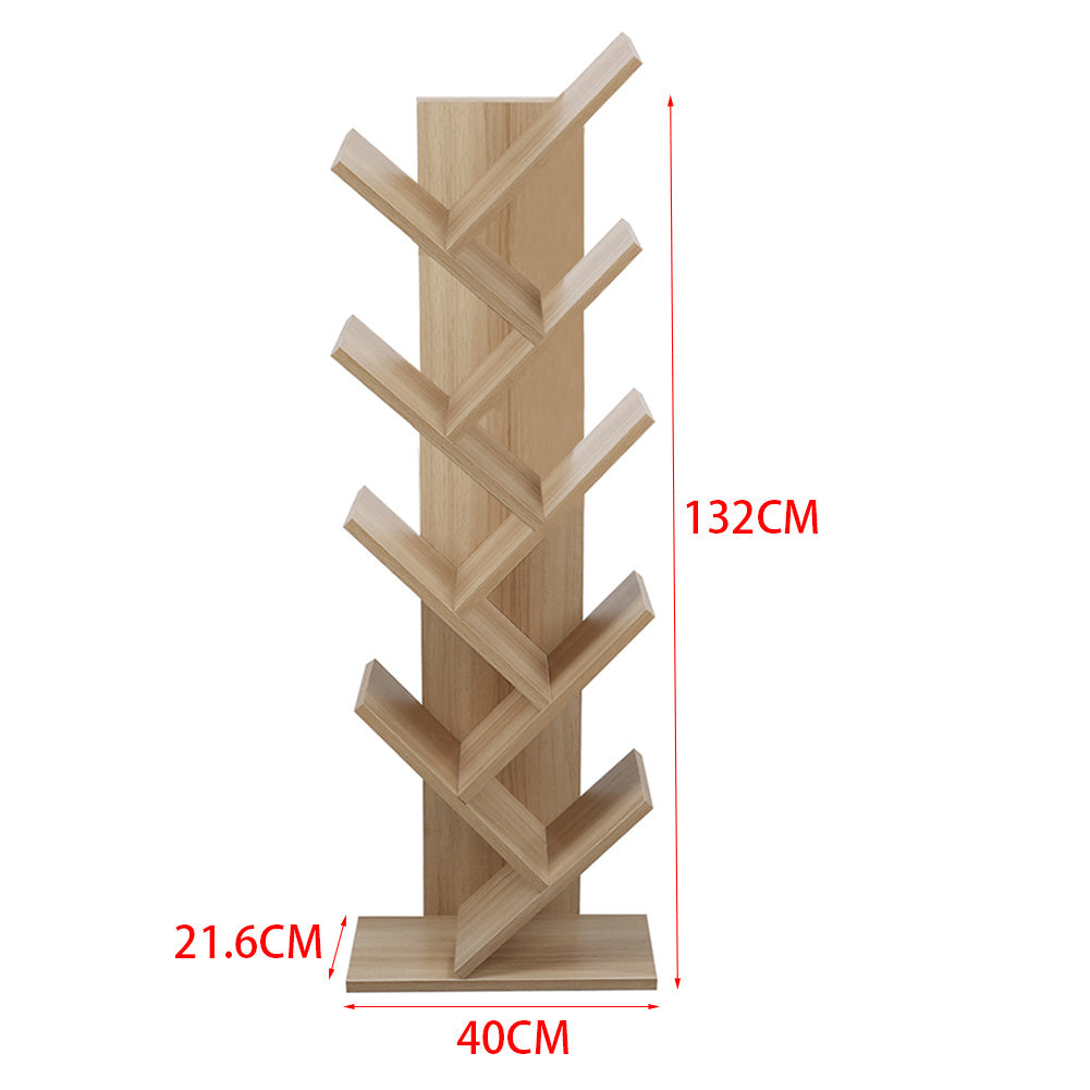 9 Layer Tree Shape Bookshelf Desktop Organizer, Natural