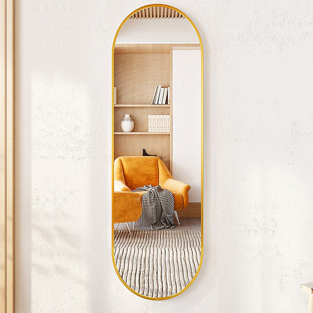 Gold 150cm Oval Full Length Wall Mounted Mirror