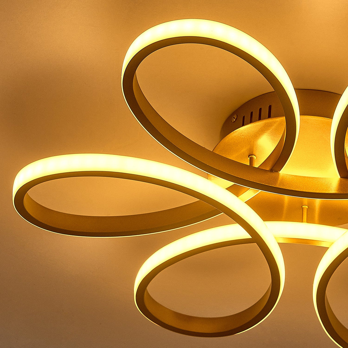 Modern Petal LED Ceiling Light, Gold 58CM Dimmable