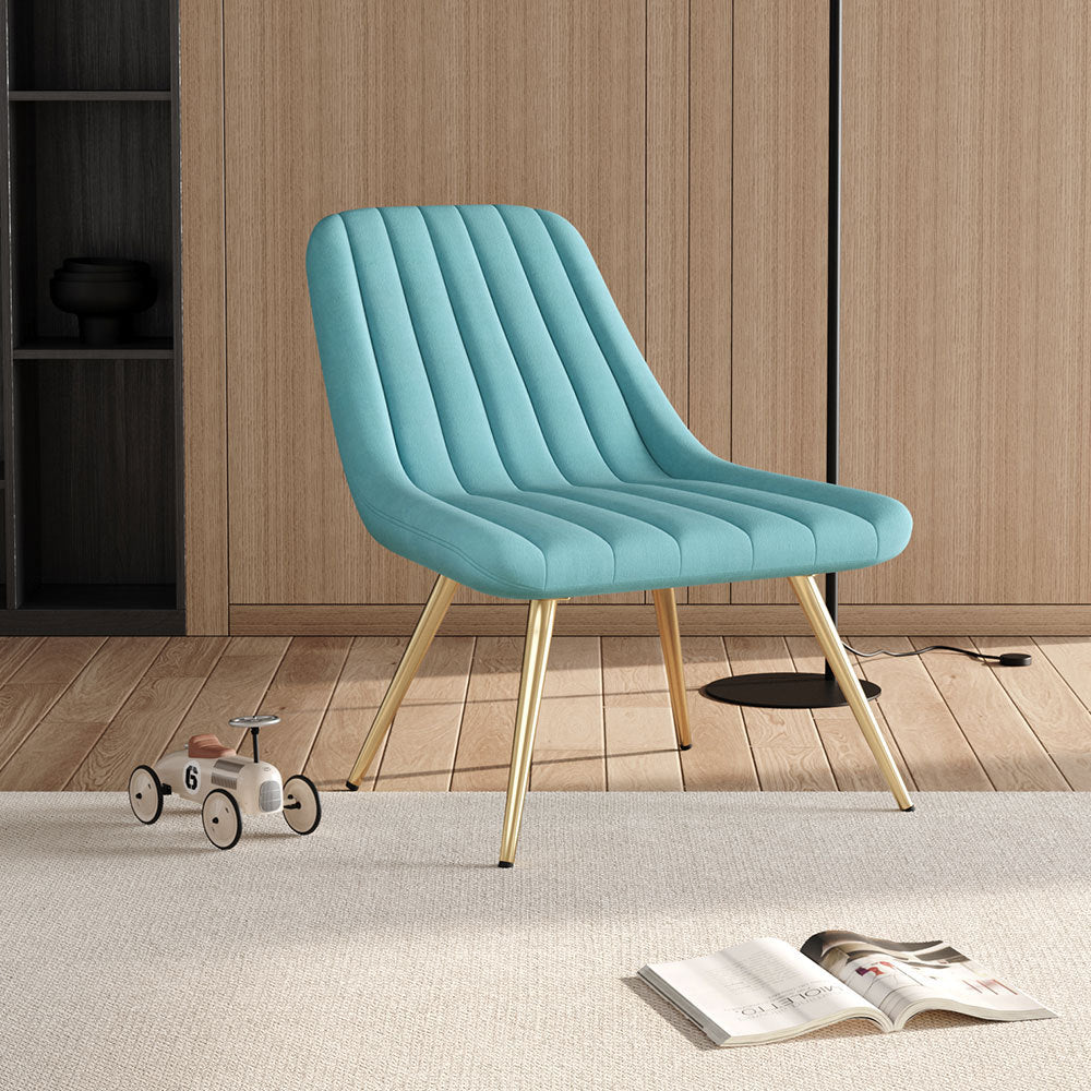 Blue Velvet Upholstered Lounge Accent Chair