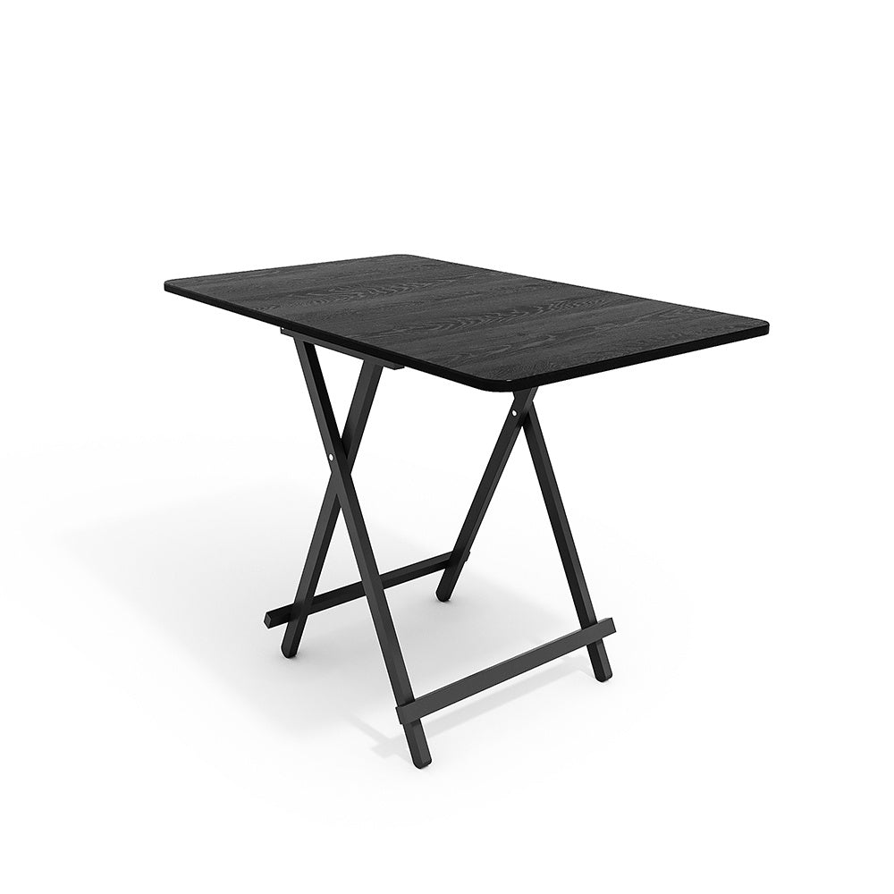 Black 100x60cm Folding Wooden Dining Table