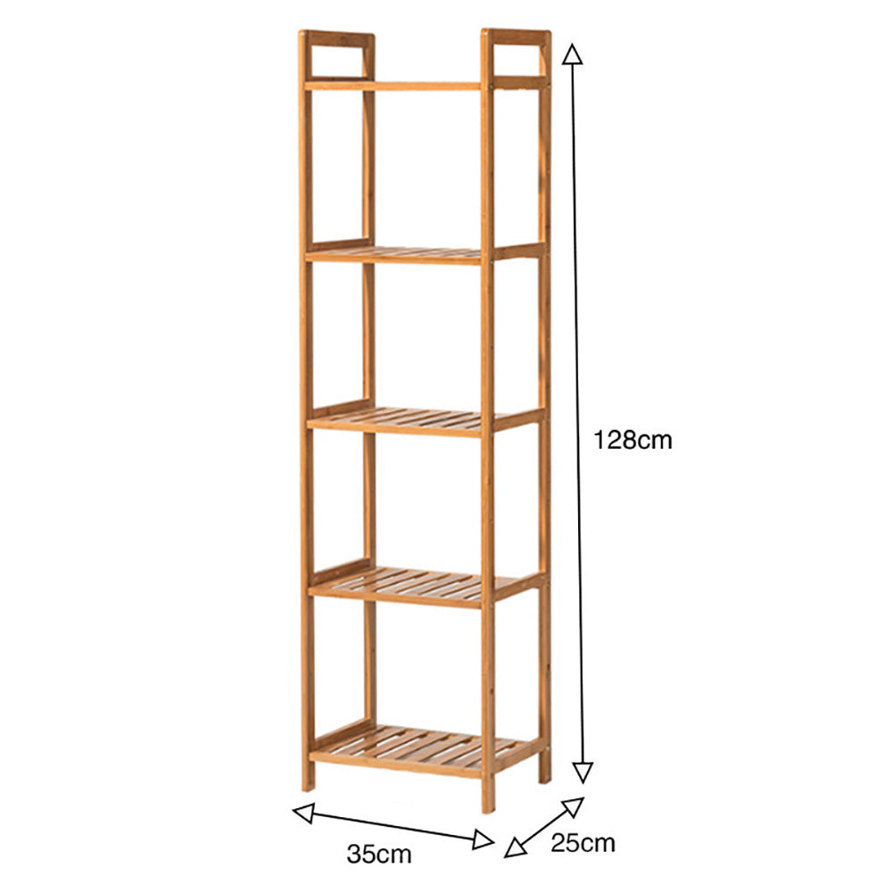 5 Tier Wood Bookcase Display Stand, 128x35x25CM