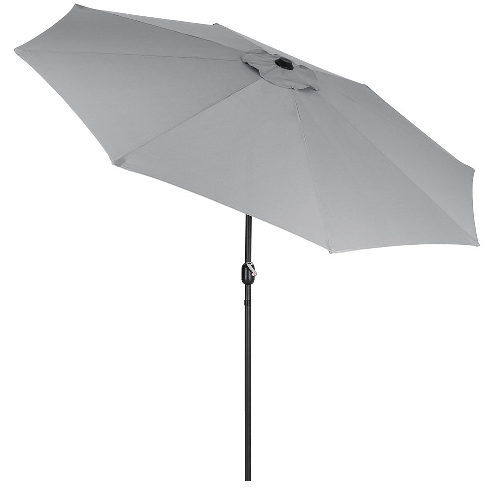 3M Parasol Umbrella Patio Sun Shade Crank Tilt with Round Base, Light Grey