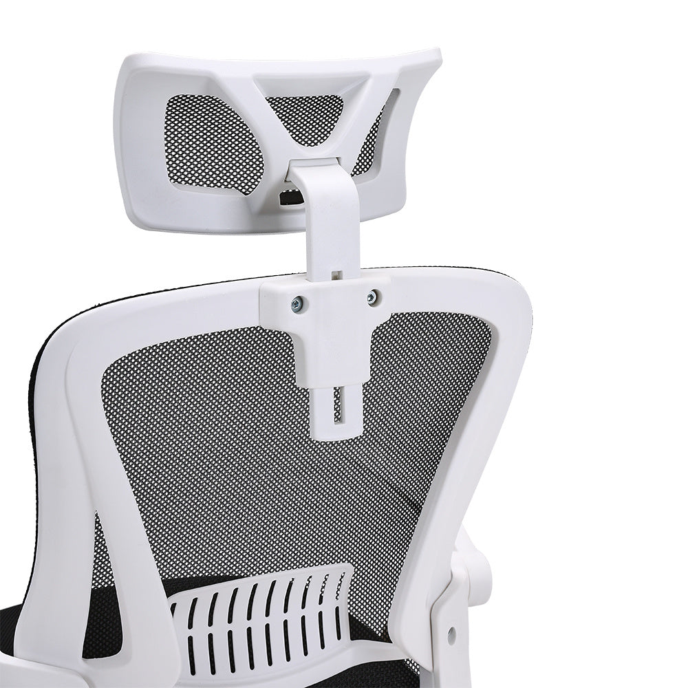 Swivel Office Chair with HeadrestWhite