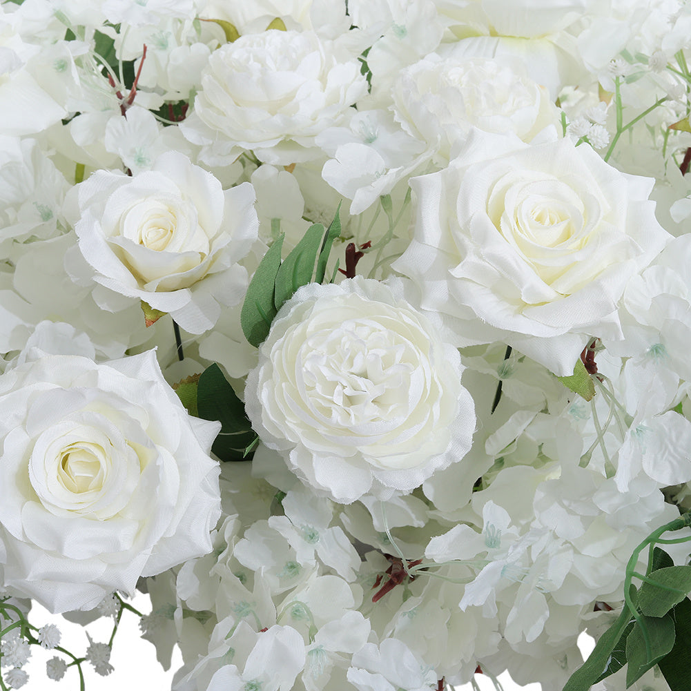 White Artificial Roses Row for Wedding Arch Table Centerpieces