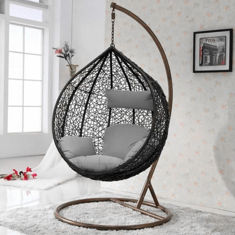Hanging Egg Chair Pad Wicker Swing Chair Seat Cushion, Grey