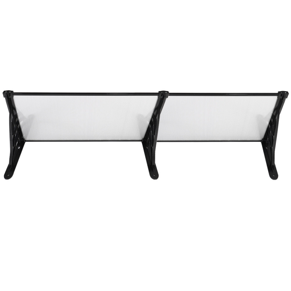 Black Straight Door Canopy Awning Shade Shelter, 190x90x28CM