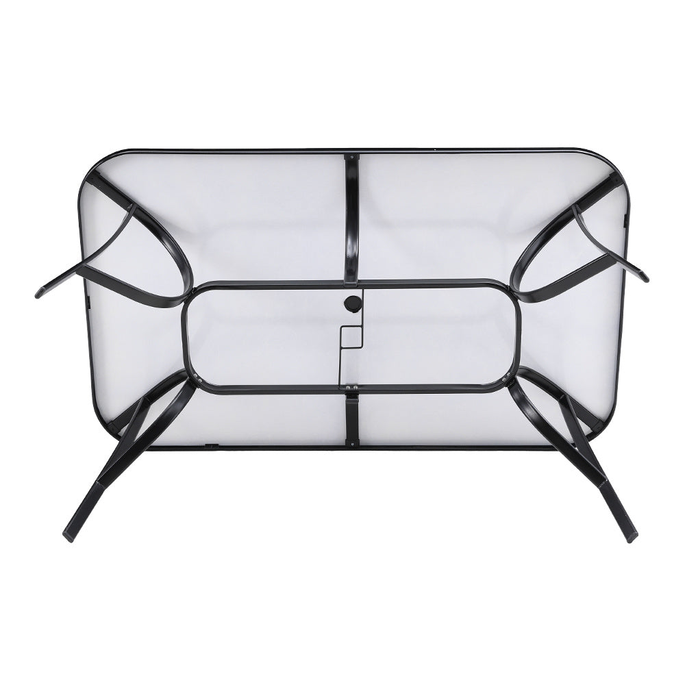 150cm Garden Tempered Glass Black Marble Coffee Table