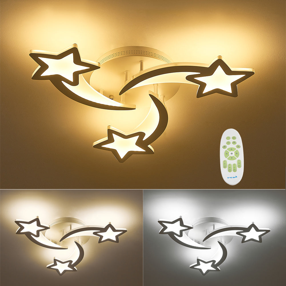 Modern Star LED Ceiling Light 3 Head Dimmable