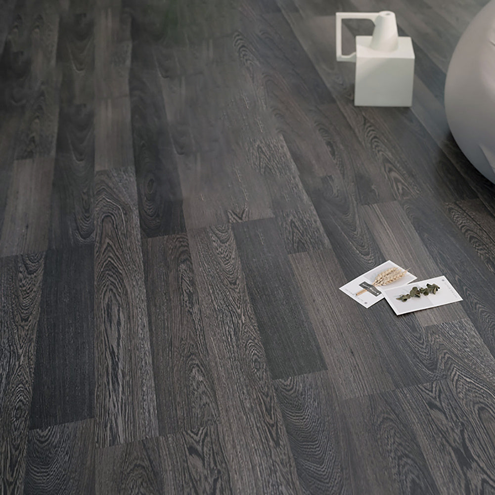Set of 36 Planks PVC Self-stick Waterproof Floor Flooring Plank, Dark Grey