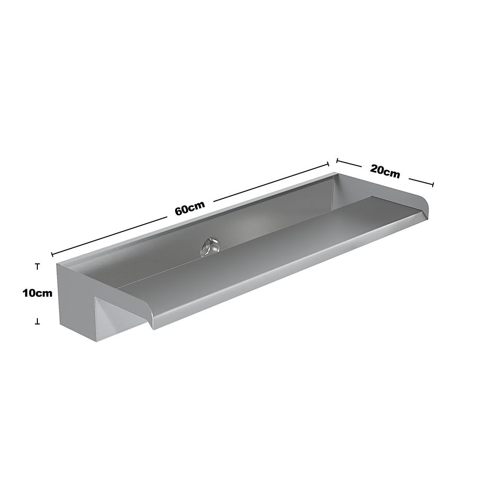 Silver 60cm Stainless Steel Waterfall Pool Fountain