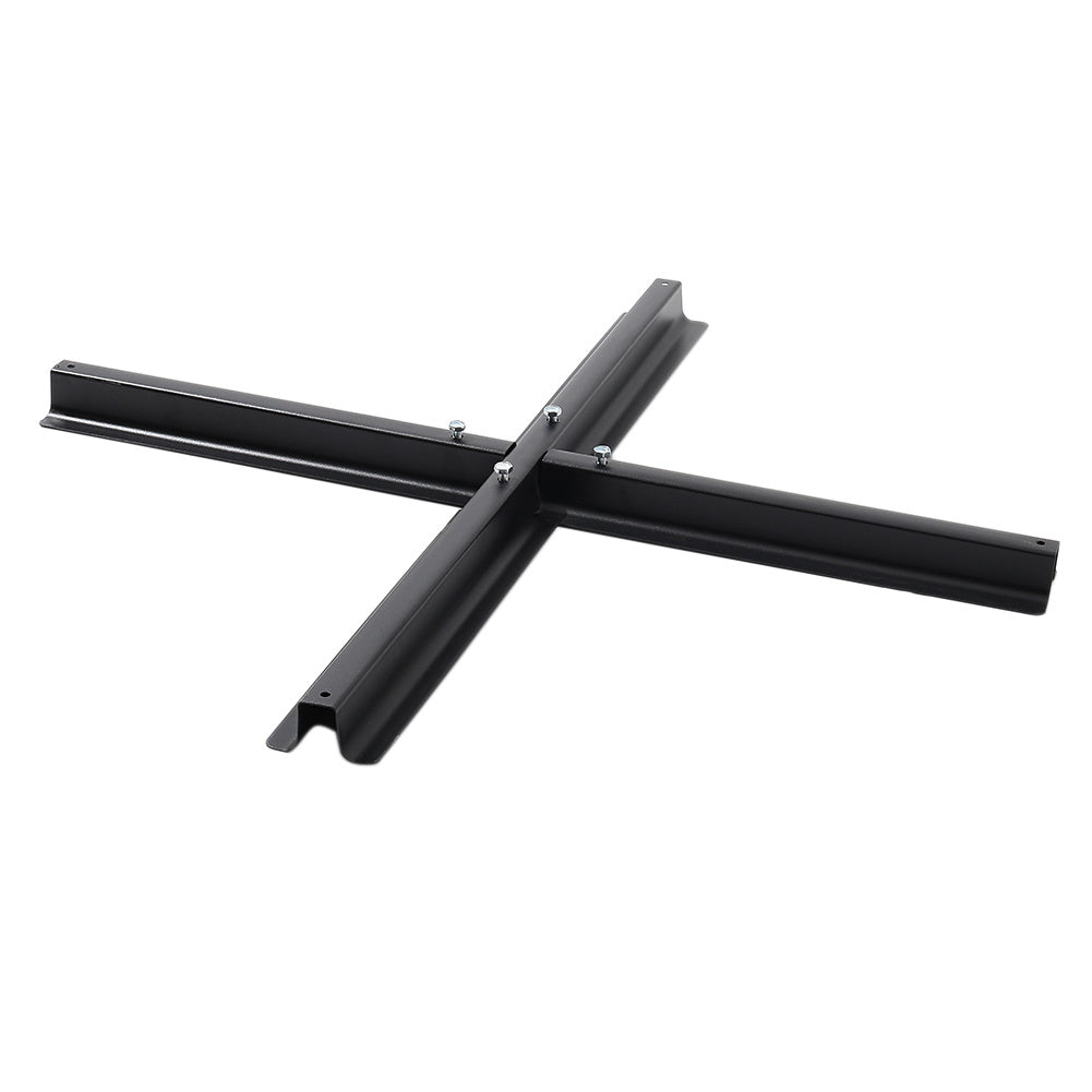 Garden 3M Dark Grey Banana Parasol Cantilever Hanging Sun Shade Umbrella Shelter with Cross Base