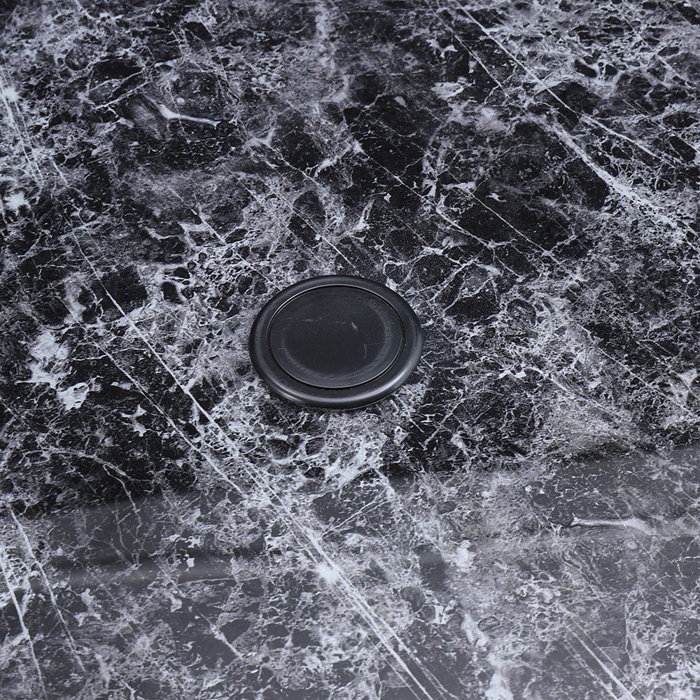 150cm Garden Tempered Glass Black Marble Coffee Table