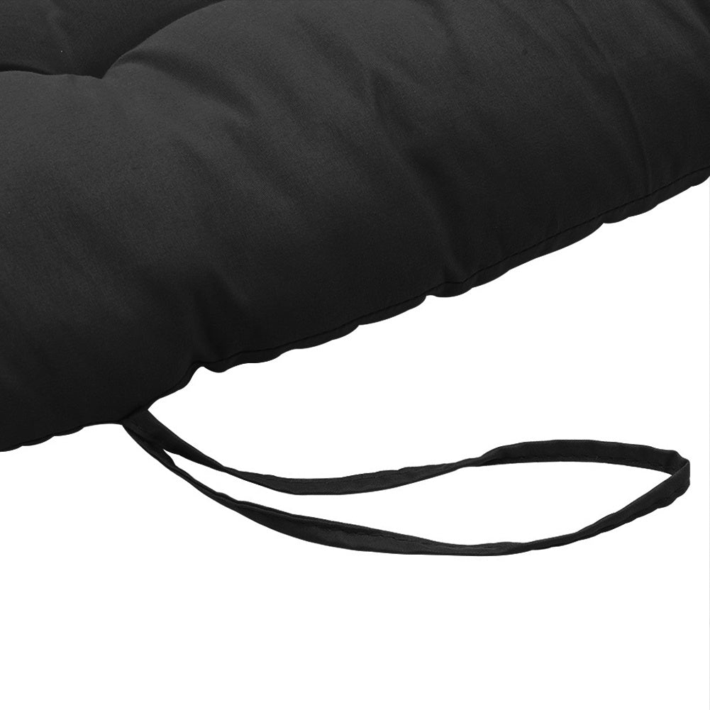 125cm Thick Soft Comfortable Chaise Lounge Chair Cushion, Black