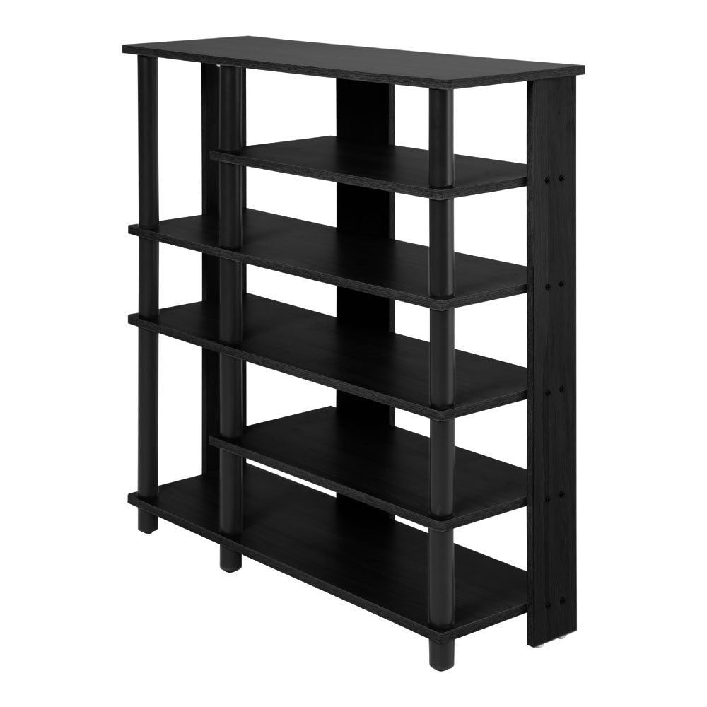 Black Open Style Wood Shoe Rack