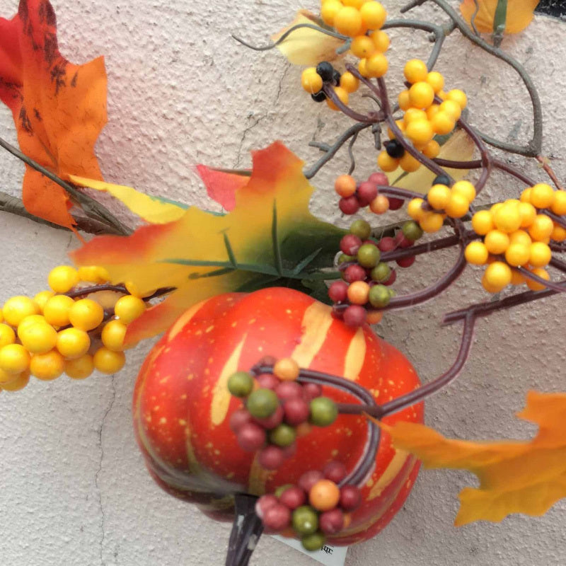 180CM Christmas Halloween Autumn Pumpkin Rattan Wreath