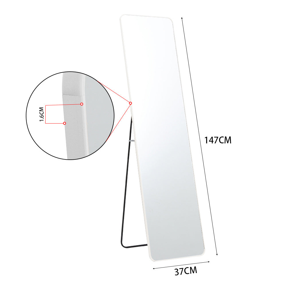 Silver White Modern Rectangular Metal Freestanding Mirrors