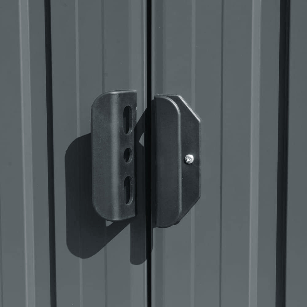 12ft x 10ft Outdoor Metal Garden Tool Shed, Black