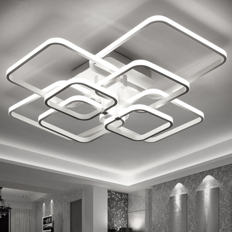Square LED Ceiling Light Cool White Light, 8 Head